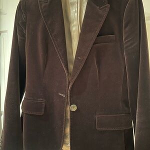 J. Crew Brown Velvet Sport Coat with Notched Lapels